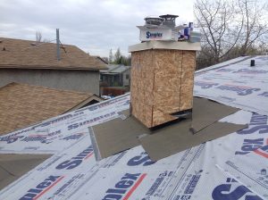 Completed chimney repair on residential property