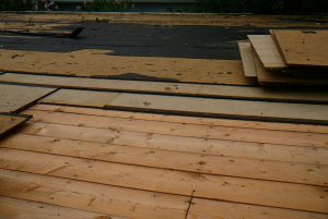 River Heights flat roof project deck preparation