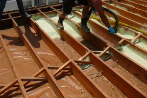 River Heights project roof framing